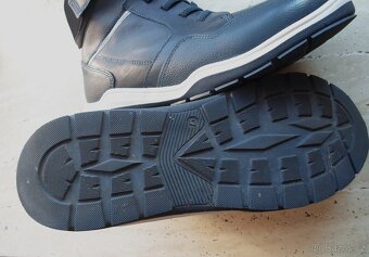 Modré kotníčkové boty kožené - 37 - 7