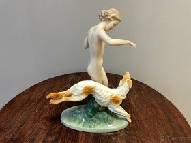 Diana s chrtem 37cm vysoká DUX Elly Strobach - 7