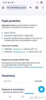 Čerpadlo filtrace PRO STAR 6 Marimex - 7
