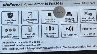 Mobilní telefon Ulefone Power Armor 14 PRO, 8/128GB, PĚKNÝ - 7