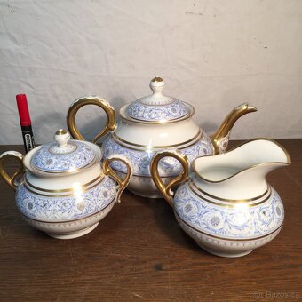 Biedermeier porcelánová sada konvice cukřenka džbánek - 7