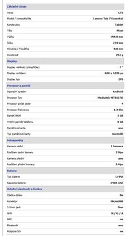 Tablet Lenovo Essential TB-7304X - 7