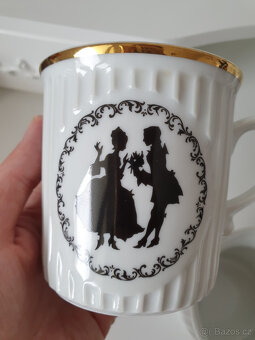 Rokoko porcelánové hrnky hrníčky Czechoslovakia - 7