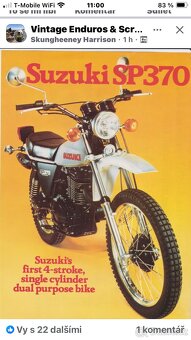 PRODÁM vintage enduro SUZUKI SP 370 z roku 1979 - 7