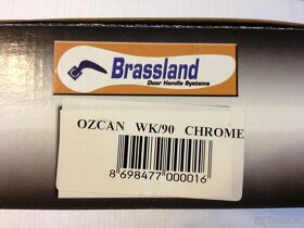 Dveřní klika / kování, stříbrná lesk, rozteč 90mm/23ks - 7