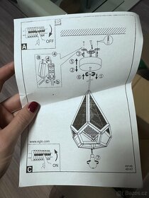 EGLO závěsné světlo / lustr na lanku černá vintage - 7