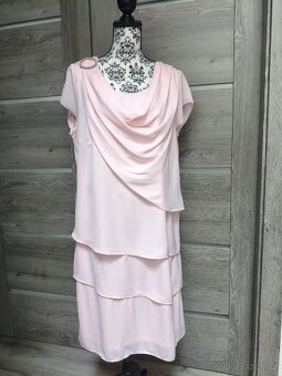 Růžové šifonové šaty vel. 48 - 7