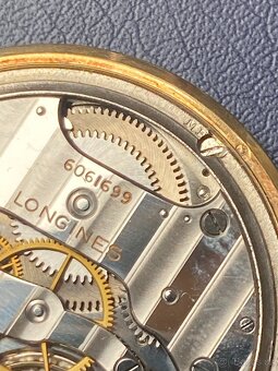 Zlaté 14-karátové Longines art deco kapesní hodinky - 7