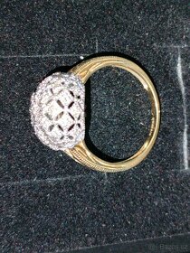 Zlatý damsky prsten Diamanty Vaha 3,2g Rozmer 55 - 7