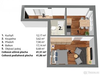 Prodej moderního bytu 2+kk, Brno - střed, ulice Jánská - 7