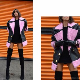 Kožená bunda KENZO Pink Black Leather - NOVÁ - 7