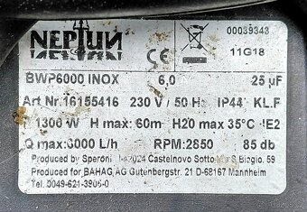 Čerpadlo NEPTUN BWP 6000 INOX - 7