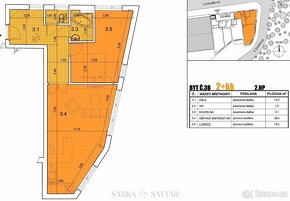 Prodej bytu 2+kk 60m2 v 2NP s výhledem do parku a garážovým  - 7