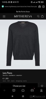 Svetr Loro Piana Cashmere Scollo V-Neck Sweater Men - 7