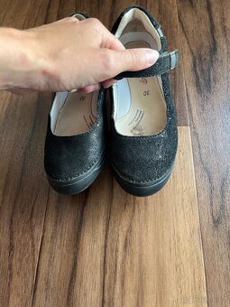 D ětské dívčí kožené černé baleríny balerínky D.D.Step - 7