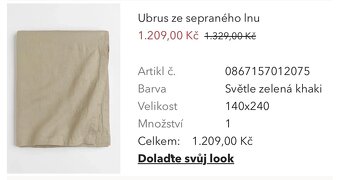 Lněný ubrus H&M 140x240cm - 7