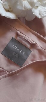 Lindex pudrový dlouhý kabát / přehoz s páskem - 7