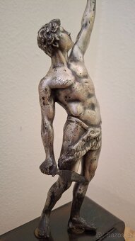 ART DECO STAROŽITNÉ FIGURÁLNÍ POSTŘÍBŘENÉ HODINY - VÍTĚZ - 7