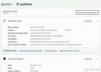 🖥️Herní PC RYZEN 5 7500F,RTX 3080,32 GB RAM,1 TB SSD - 7