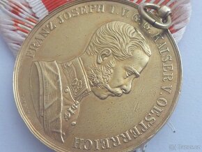 R-U zlatá medaile statečnost Franz Josef 1914 Tapferkeit - 7
