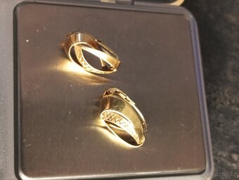 Starožitné zlaté náušnice - 7