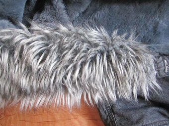 Zimní džínová bunda s kožíškem uvnitř, vel. M/38 - 7