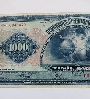 1000 Kč 1932 Neperforovaná - Vzácná - 7