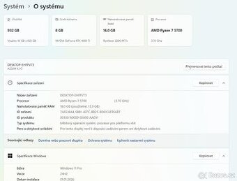 ✅Herní PC-RYZEN 7 5700,RTX 4060Ti✅ZÁRUKA - 7