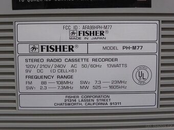 Boombox FISHER PH-M77 nesehnatelná rarita funkční - 7