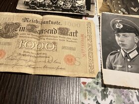 staré německé foto + knížka a bankovka válečné - 7