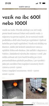 Zavlažovací vozík 600l - 7
