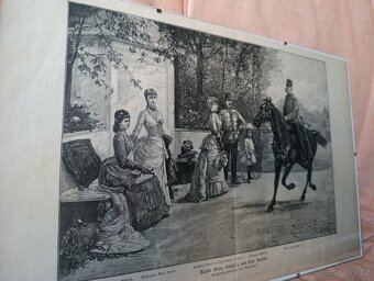 Dřevoryt z novin z roku 1888 (F.J. I. s rodinou) - 7