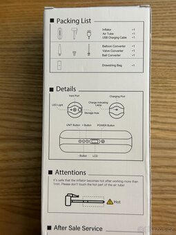 Cycplus A3 elektrická pumpička nabíjecí kompresor, NOVÝ - 7