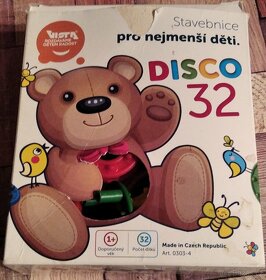 Hračky-dřevěné kostky, geometrické tvary, pohádkový medvěd, - 7