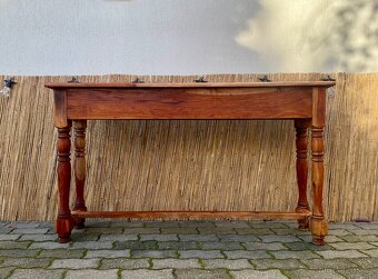 Konzolový koloniální dřevěný nástěnný stolek, kancelářský to - 7