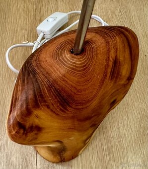 UPCYKL lampa na akátu FUNKČNÍ černý textil širm - 7