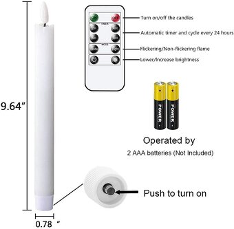 Bezplamenné bílé kuželové svíčky Eldnacele - 7