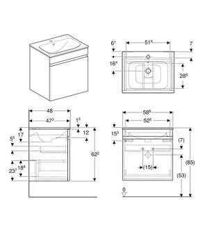Geberit Renova Plan  501.915.01.1 bílá lesklá + umyvadlo - 7