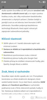 Audio systém SoundBar LG SH7 - 7