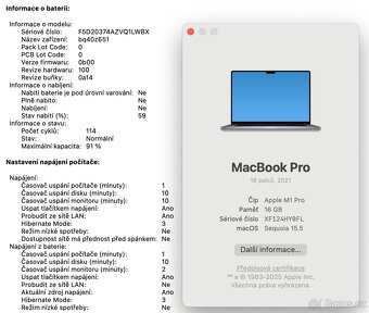 MacBook Pro 16" M1 Pro, 16GB RAM / 1TB SSD – výborný stav - 7