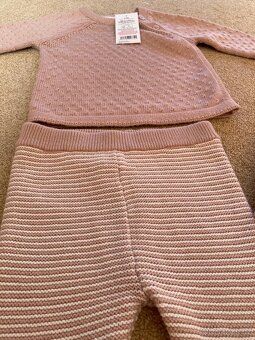 Dvoudílný pletený overal z čisté bavlny, NOVÝ; dvojčata, 68 - 7