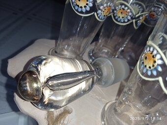 sada 6 štamprlat -možná 1850..1910.., tenké malované sklo - 7