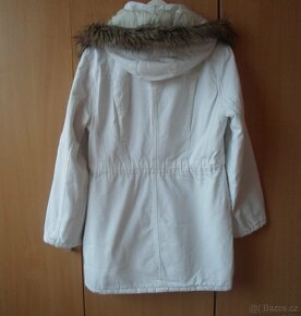 Bílá bunda kabát kabátek parka - L, 40 - 7
