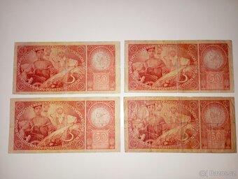 BANKOVKY 50 KČS 1929, RŮZNÉ SÉRIE, VŠE NEPERFOROVANÉ - 7