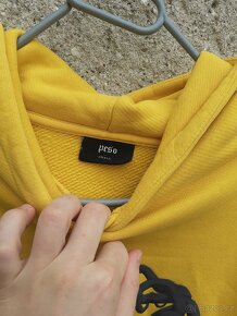 Vintage y2k mikina s kapucí hoodie Peso Saints Snake žlutá - 7