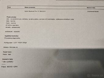 MacBook Pro 15" Mid 2015 i7 / 16GB / 250GB – funkční, - 7