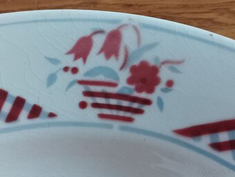 STAROŽITNÝ ART DECO FAJÁNS TALÍŘ SAINT AMAND LES EAUX FRANCI - 7