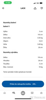 Police lesklá bílá IKEA LACK - 7