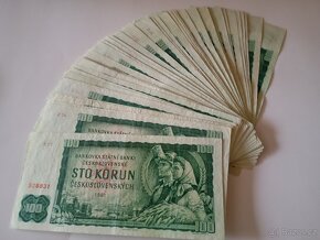 BALIČEK 100 KUSŮ BANKOVEK 100 KČS 1961, POUZE VZÁCNĚJŠÍ SÉRI - 7
