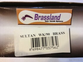 Dveřní klika / kování, zlatá lesk, rozteč 90mm /23ks - 7